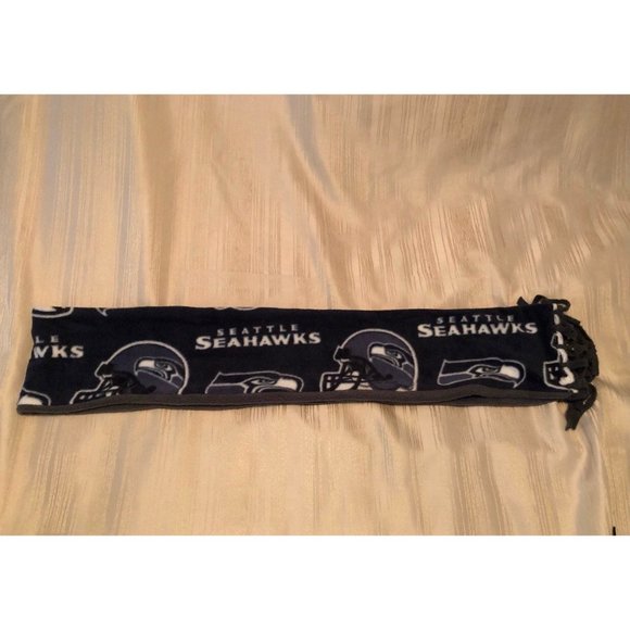 NFL SEATTLE SEAHAWKS  HANDMADE FLEECE SCARF  APPROX 60 X 6 UNISEX  BLUE - Picture 3 of 4